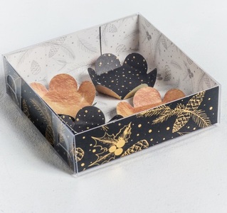 Коробка для макарун с подложками «Счастье рядом», 12 x 12 x 3 см